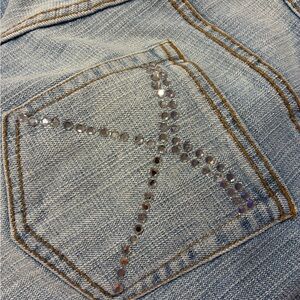 Cache Rhinestone Light Blue Women Jeans 0 vintage